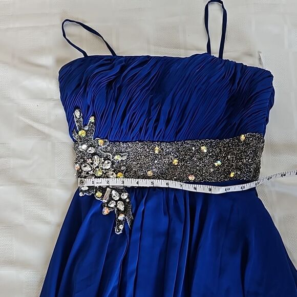 Bicici Women's Spaghetti Straps Rushed Top With Embellishment Belt Maxi DressL/M - Picture 11 of 16